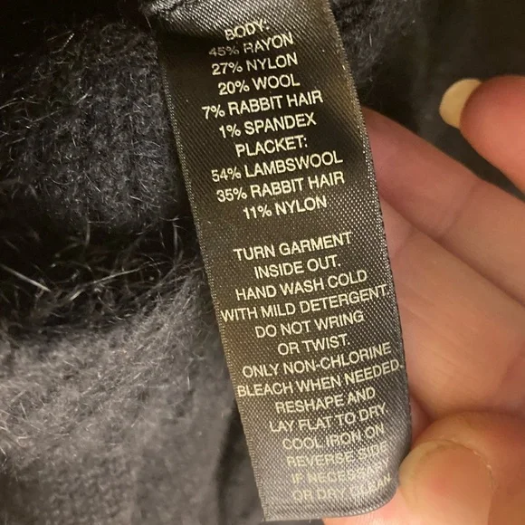 WHBM NWT Wool Rabbit Blend Ruffle Shrug Sweater Cardigan Bolero - Sz M - Picture 13 of 14